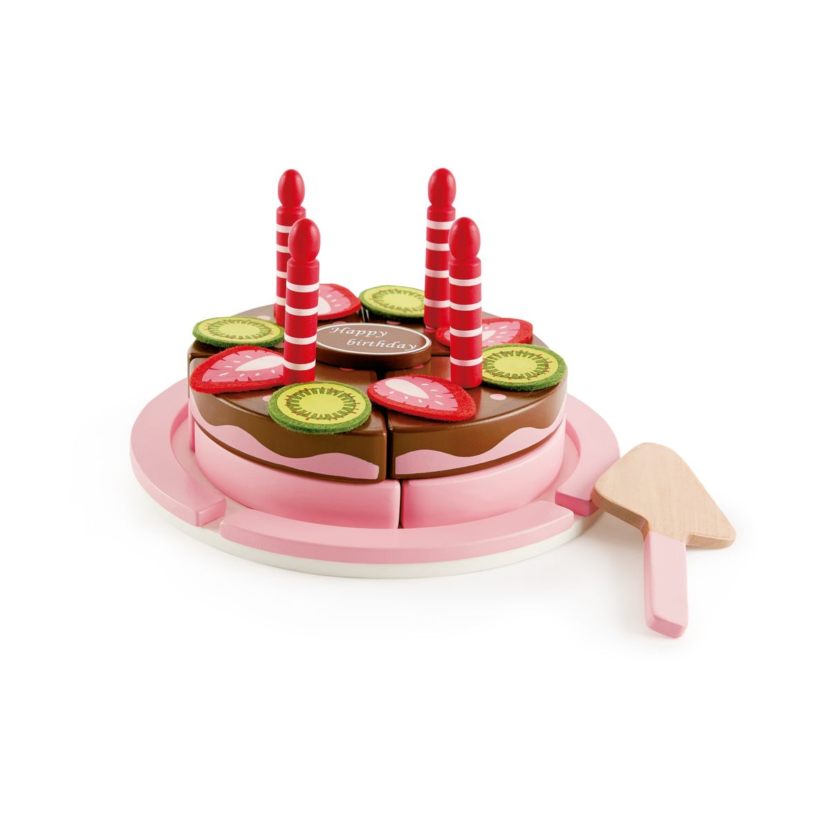 Playset, Hape, Two-tiered Birthday Cake, 23 pieces