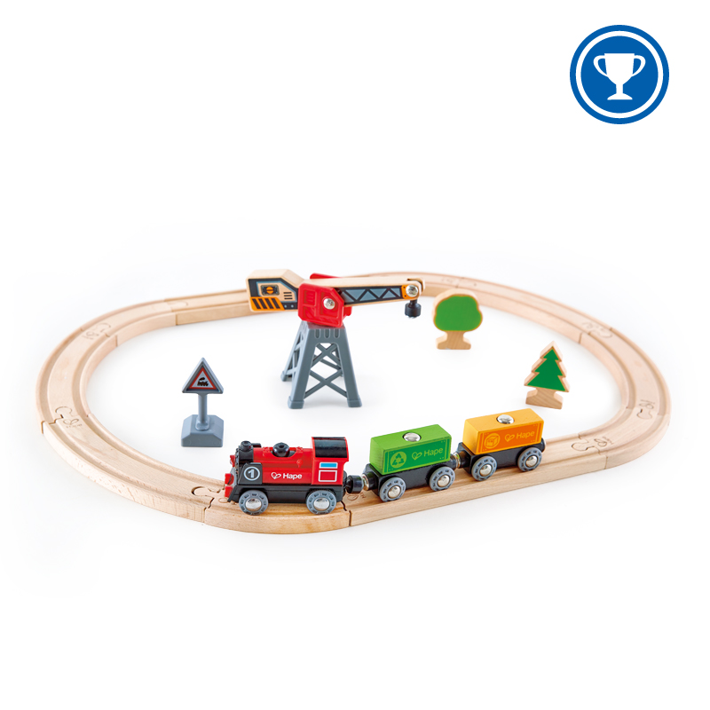 Set de trenuri, Hape, Livrare marfă, 19 piese