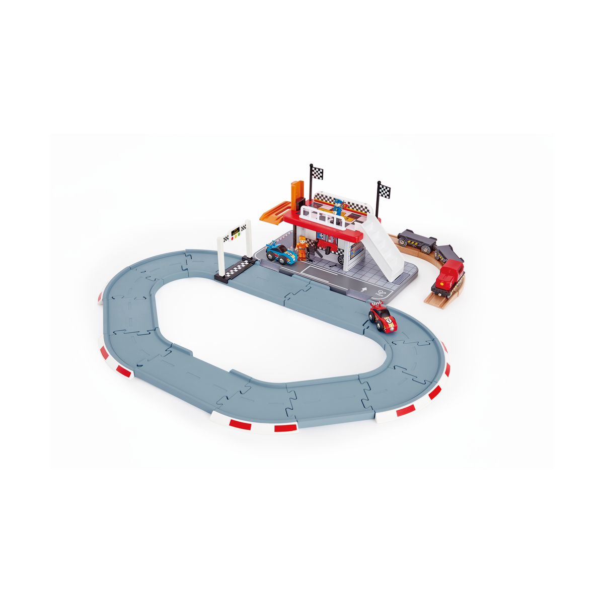 Playset, Hape, Race Track with Train, 39 pieces
