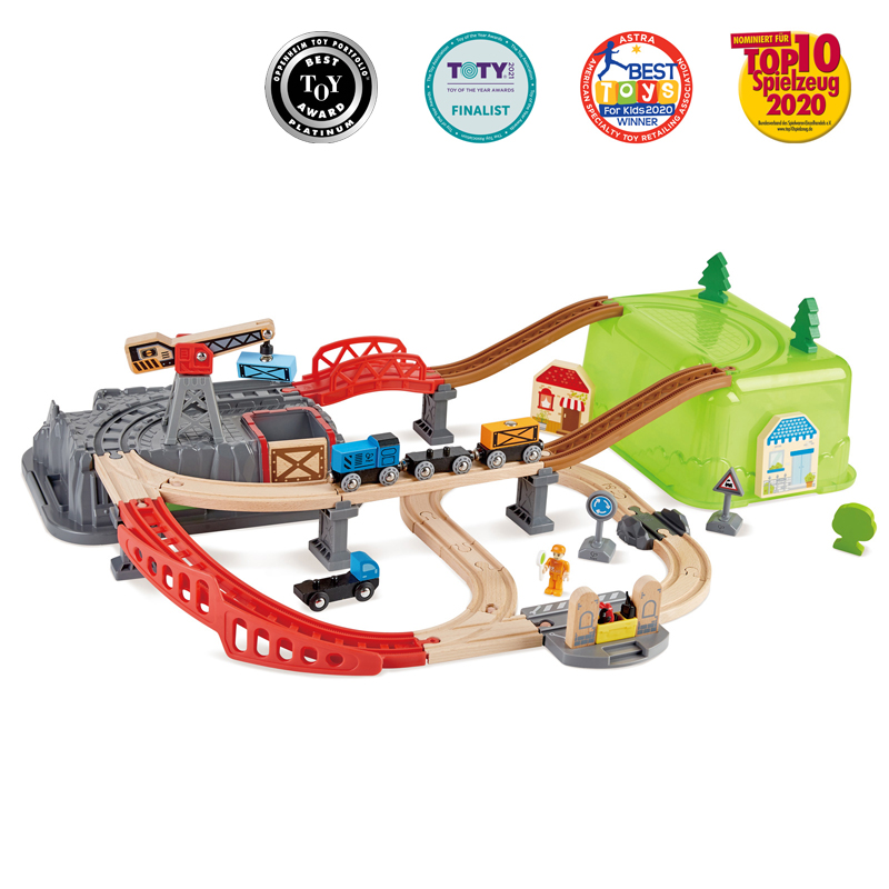 Set de joaca din lemn Hape - Trenulet constructii