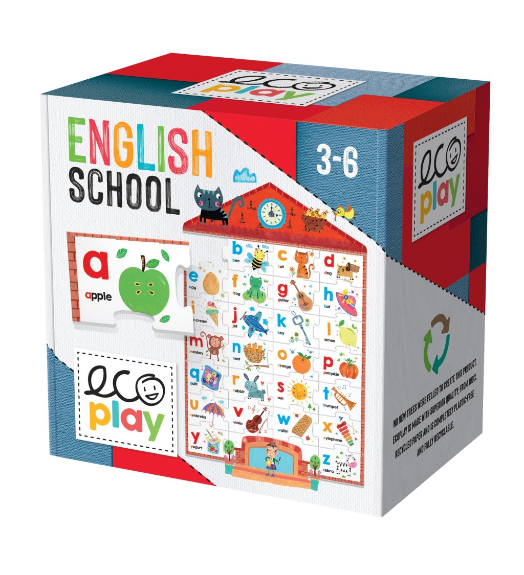Puzzle Headu Ecoplay - Sa invatam engleza, 41 piese