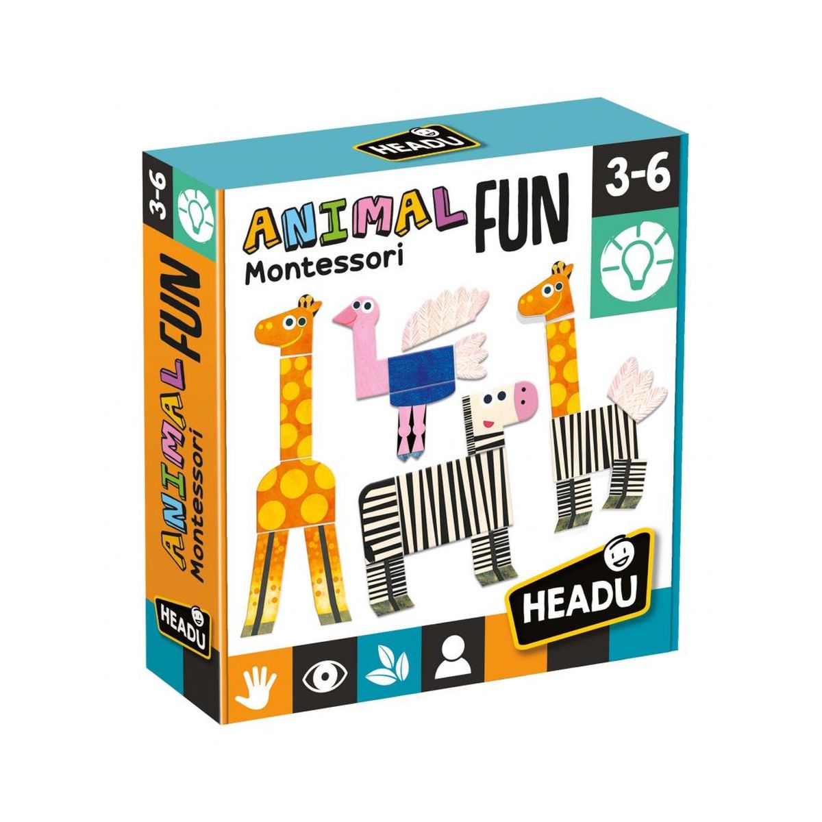 Joc educativ Headu Montessori - Animalute amuzante