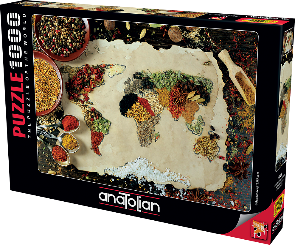 Puzzle, Anatolian, Herbal Map of the World, 1000 pieces