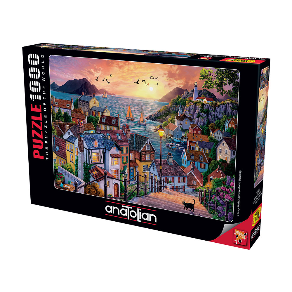 Puzzle, Anatolian, Oraș de coastă la apus, 1000 de piese