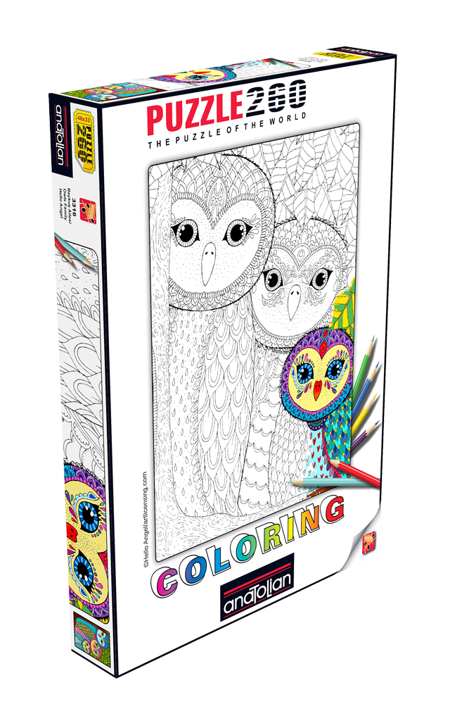Puzzle, Anatolian, Owl Family, 260 pieces