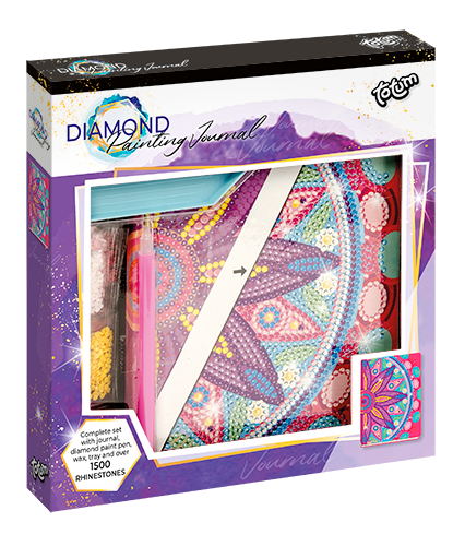 Decorate yourself - notebook with diamonds Flowers - medium