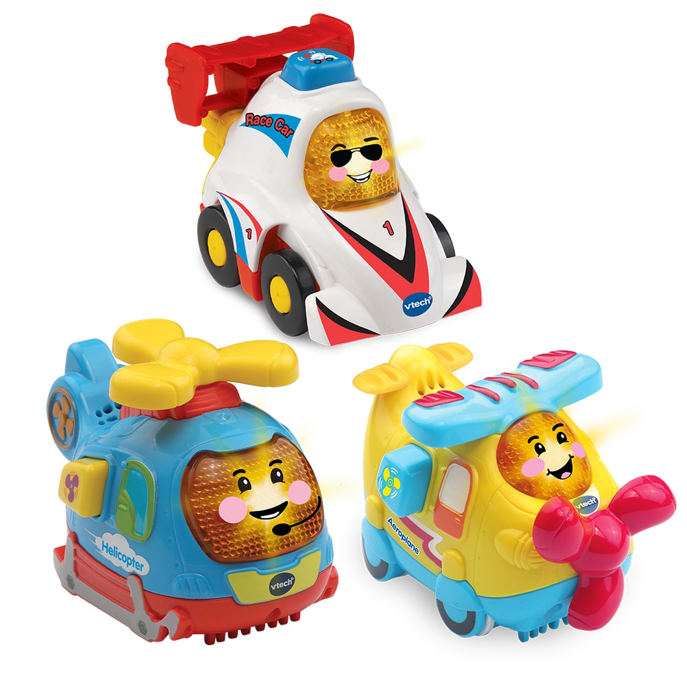 Set de carucioare interactive, Vtech, Concurentii, Multicolor, 3 piese