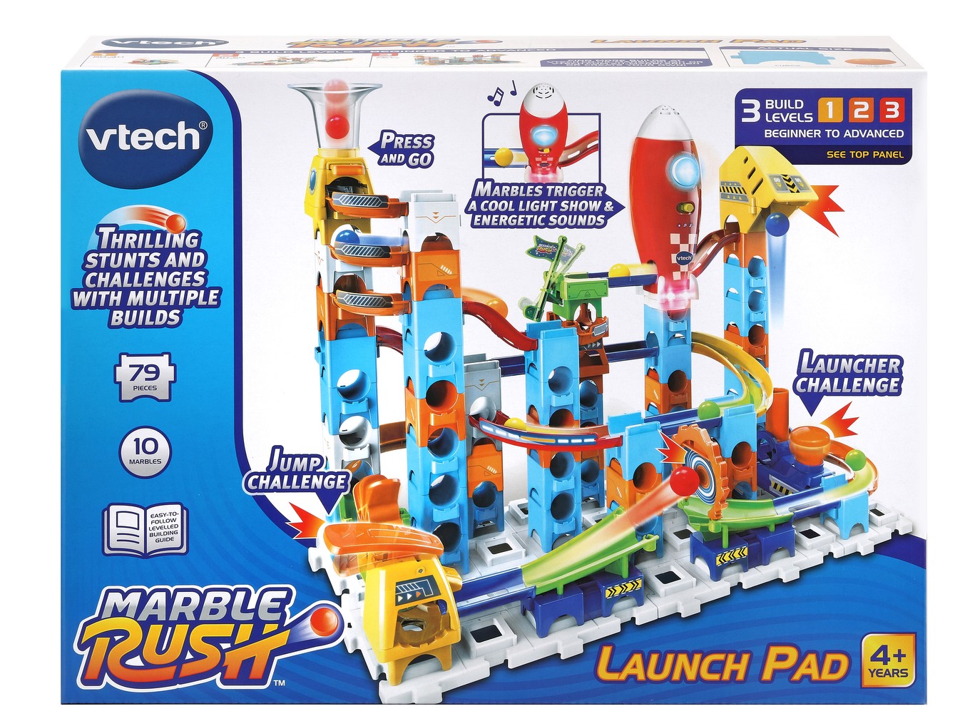 Set jucarie interactiva, Vtech, Pista cu bile, Multicolor, 74 piese