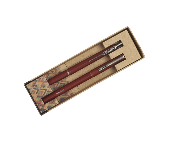 ZENIT 7 Retro ballpoint pen 2pcs in a box - burgundy